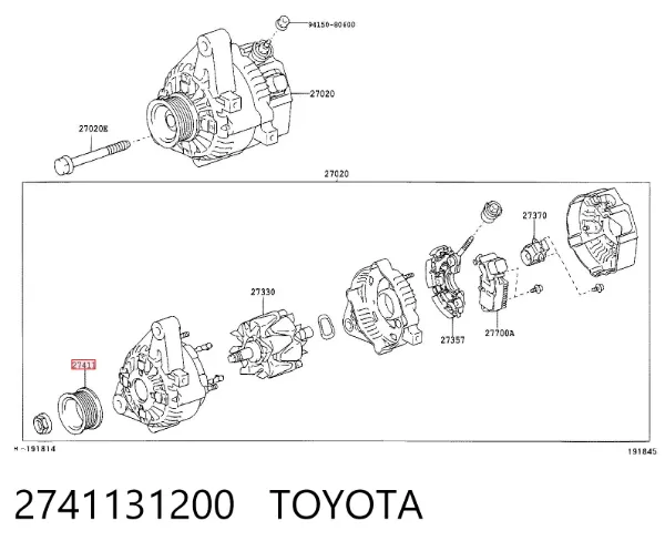 Polea alternador 2741131200 Toyota
