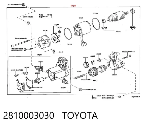 Motor de arranque 2810003030 Toyota
