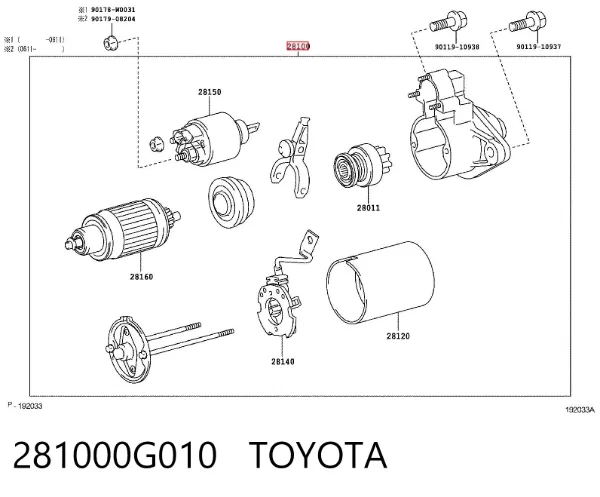 Motor de arranque 281000G010 Toyota