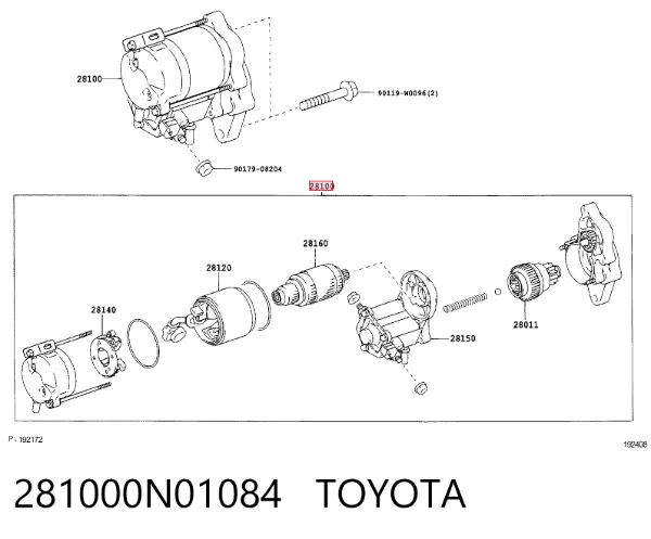 Motor de arranque 281000N01084 Toyota
