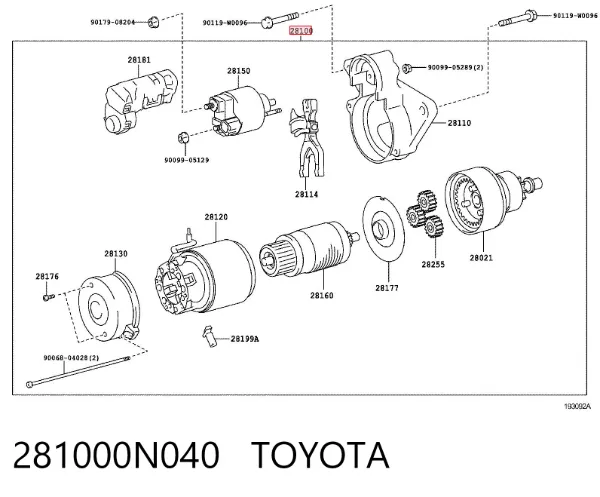 Motor de arranque 281000N040 Toyota