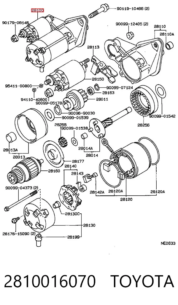 Motor de arranque 2810016070 Toyota