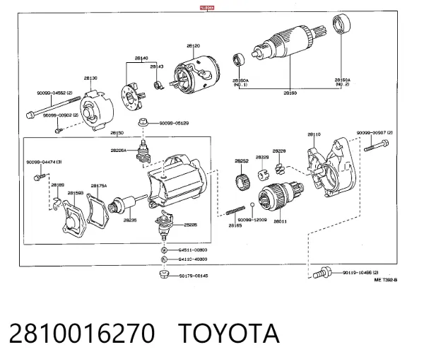 Motor de arranque 2810016270 Toyota