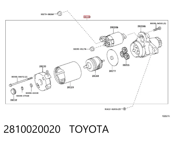 Motor de arranque 2810020020 Toyota