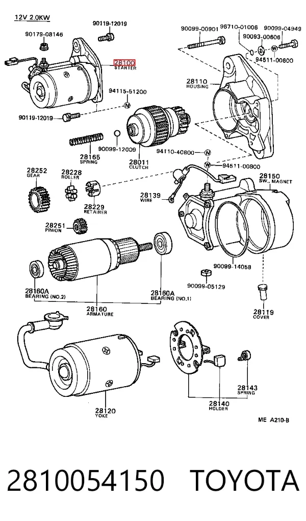 Motor de arranque 2810054150 Toyota