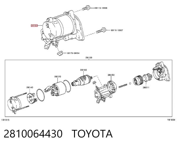 Motor de arranque 2810064430 Toyota