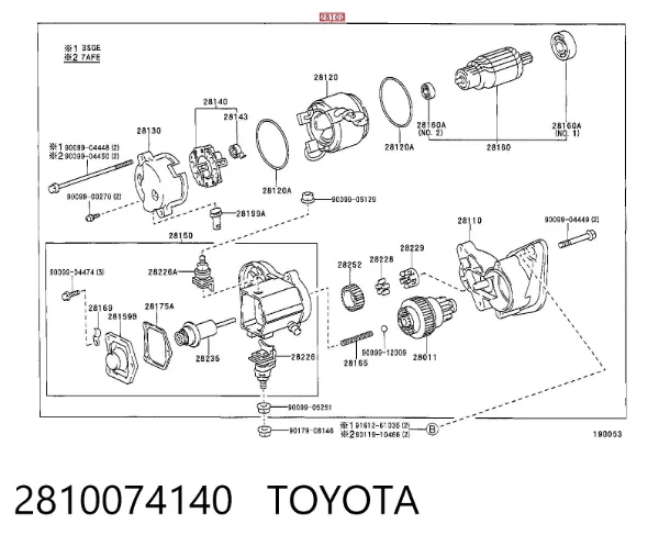 Motor de arranque 2810074140 Toyota