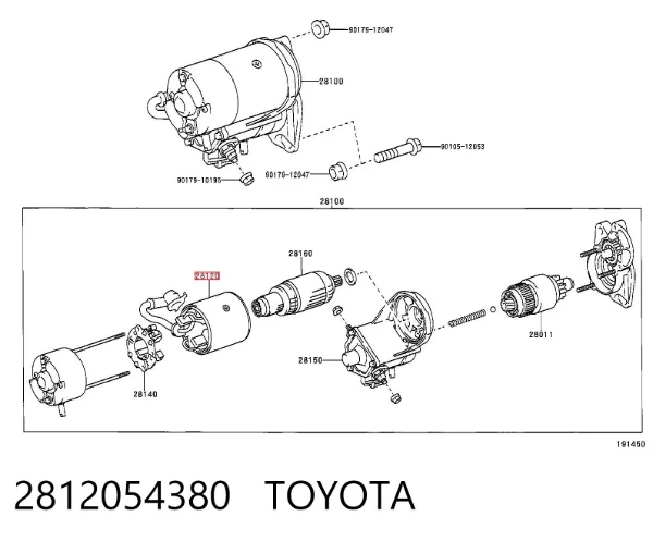 Bobinado del estator del motor de arranque 2812054380 Toyota