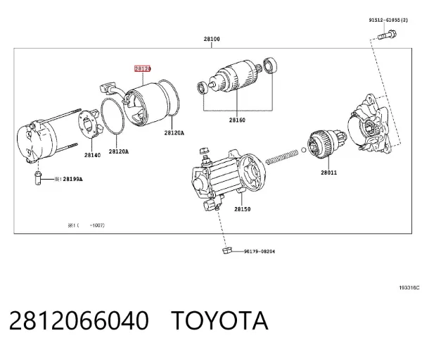 Bobinado del estator del motor de arranque 2812066040 Toyota
