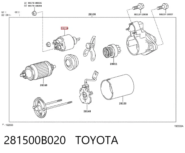 Solenoide de arranque 281500B020 Toyota