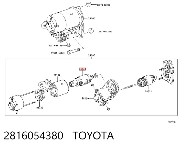 Inducido del motor de arranque 2816054380 Toyota