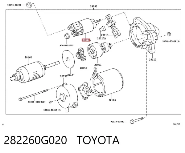 Solenoide de arranque 282260G020 Toyota