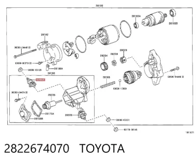 Kit de reparación del solenoide de arranque TOYOTA 2822674070