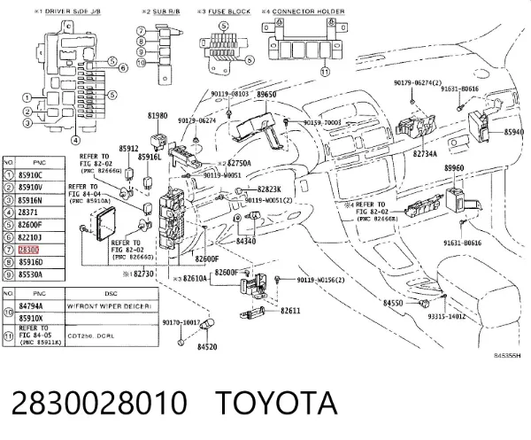 Relé de arranque 2830028010 Toyota