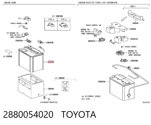 Batería 2880054020 Toyota