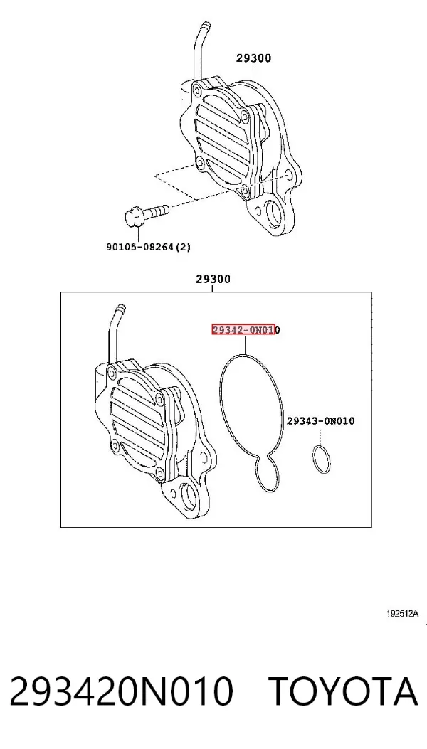 Junta de la bomba de vacío 293420N010 Toyota