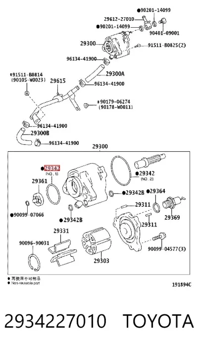 Retén del alternador TOYOTA 2934227010