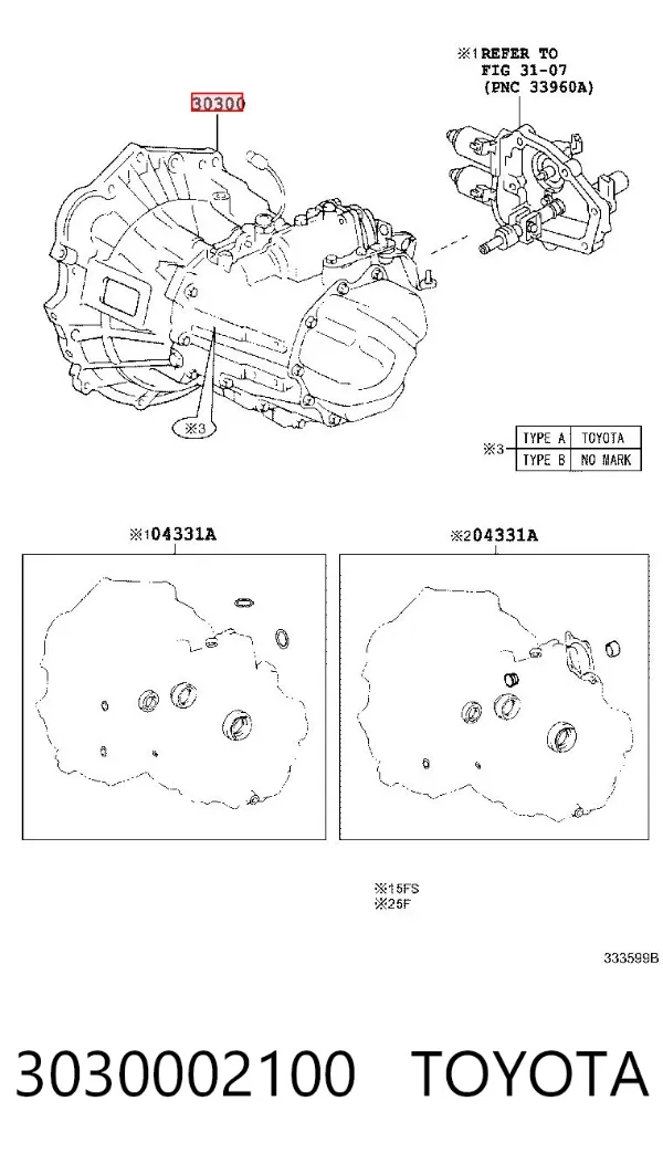 Caja de cambios 3030002100 Toyota