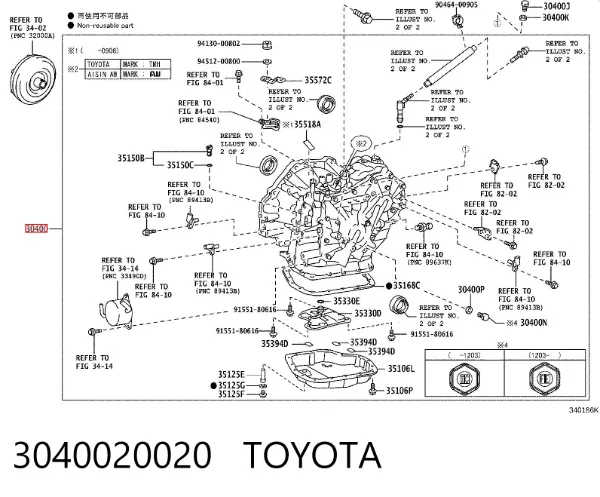 Caja de cambios automática 3040020020 Toyota