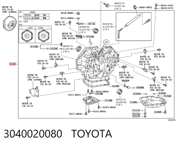 Caja de cambios automática 3040020080 Toyota