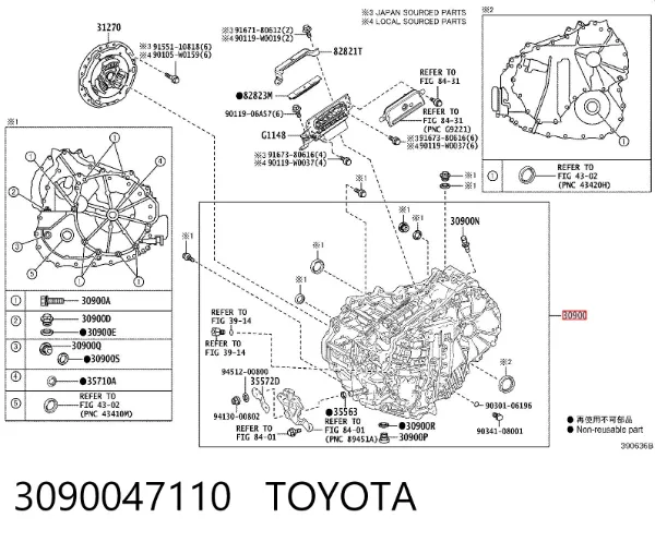 Caja de cambios automática 3090047110 Toyota