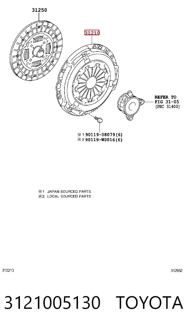 Embrague 3121005130 Toyota