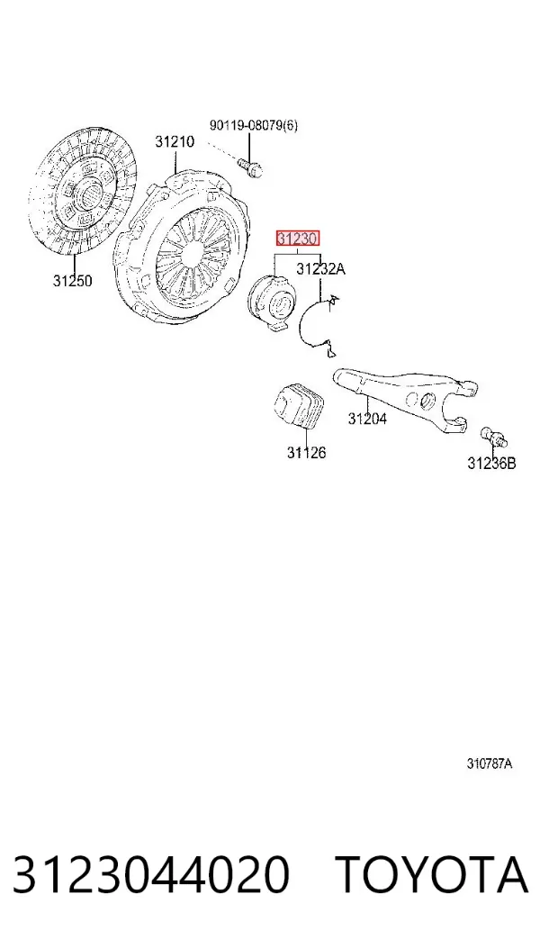 Cojinete de embrague 3123044020 Toyota