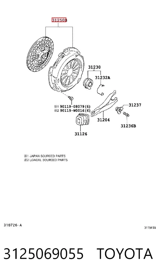 Embrague 3125069055 Toyota