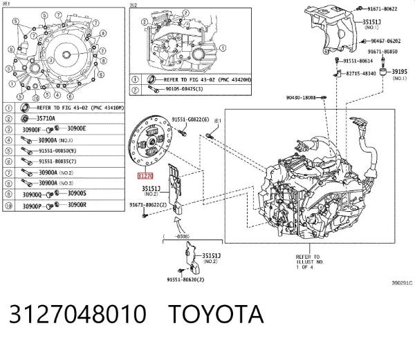 Disco de embrague 3127048010 Toyota