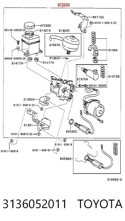 Actuador de embrague TOYOTA 3136052011