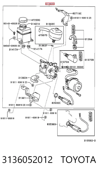 Actuador de embrague TOYOTA 3136052012