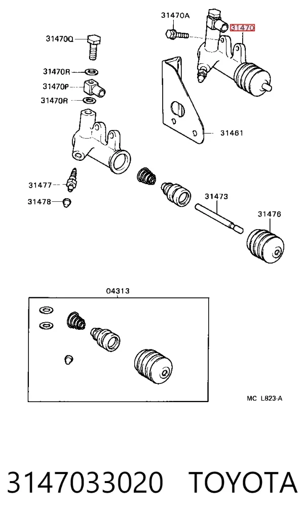 Bombin de embrague Toyota Camry III