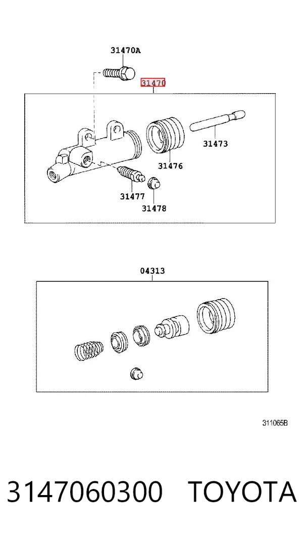 Bombin de embrague 3147060300 Toyota