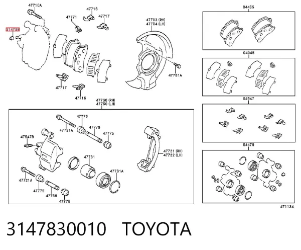 Junta del adaptador del filtro de aceite 3147830010 Toyota