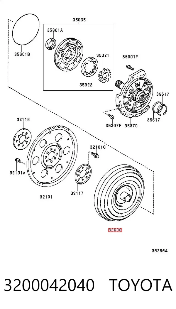 Convertidor de par 3200042040 Toyota
