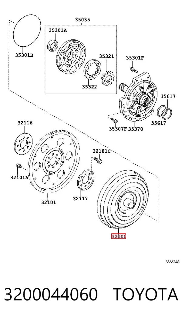 Convertidor de par 3200044060 Toyota