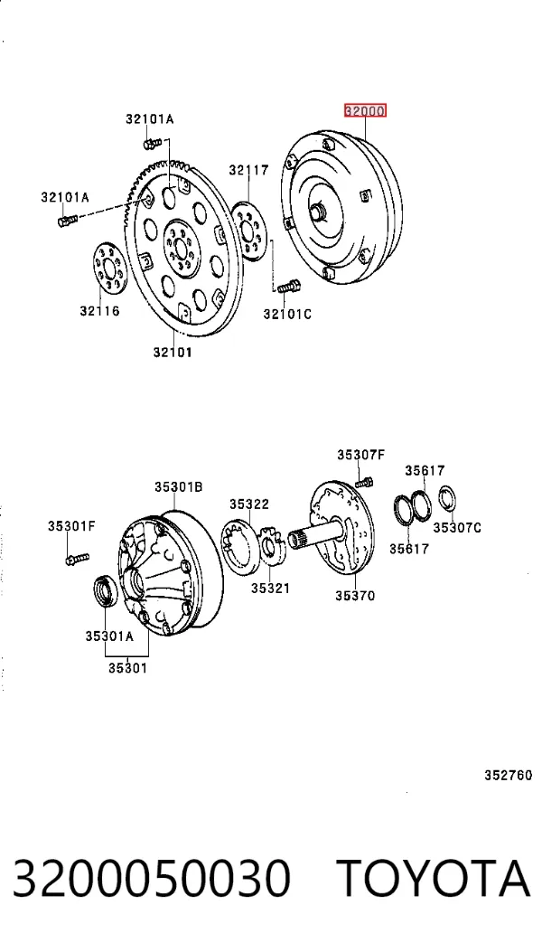 Convertidor de par 3200050030 Toyota