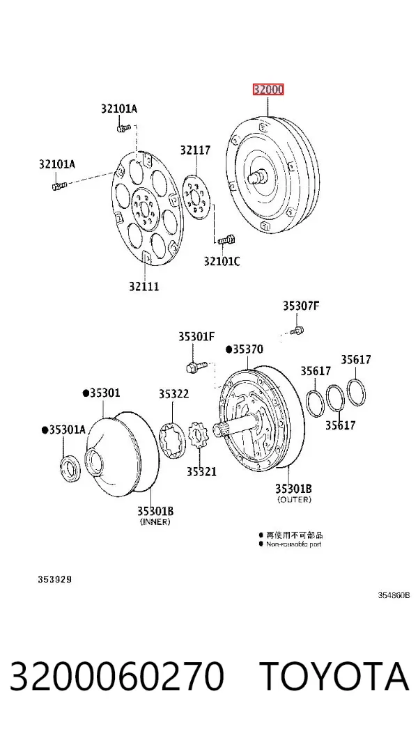 Convertidor de par 3200060270 Toyota