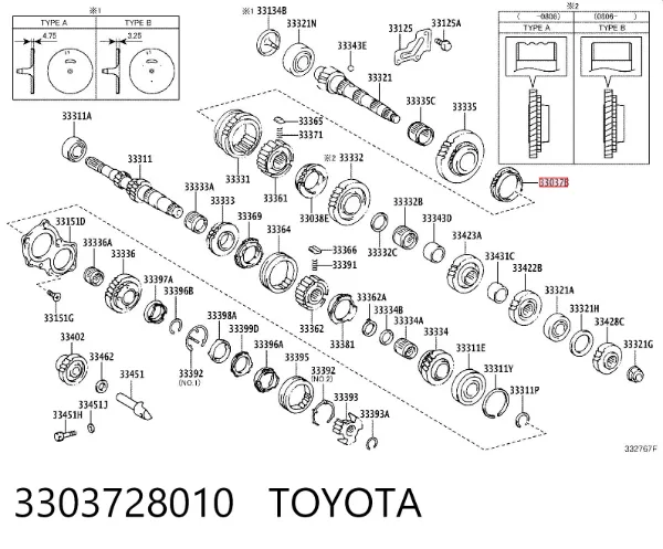Anillo sincronizador 3303728010 Toyota