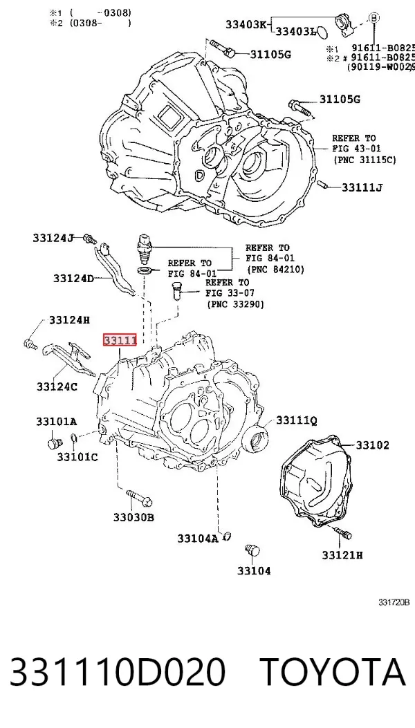 Carcasa de la caja de cambios 331110D020 Toyota