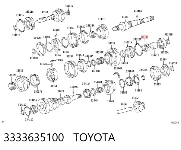 Piñón conductor de quinta velocidad 3333635100 Toyota