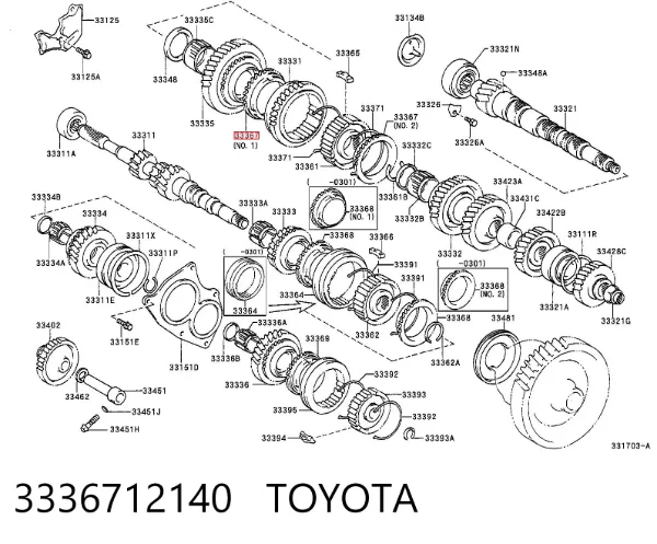Anillo sincronizador 3336712140 Toyota