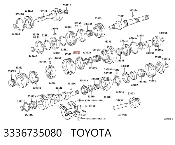 Anillo sincronizador 3336735080 Toyota