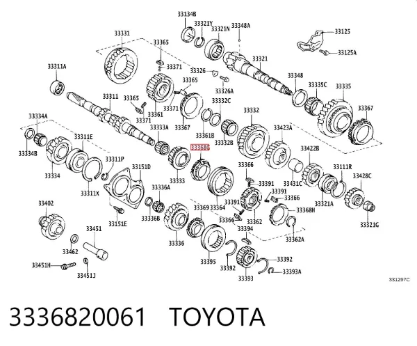 Anillo sincronizador 3336820061 Toyota