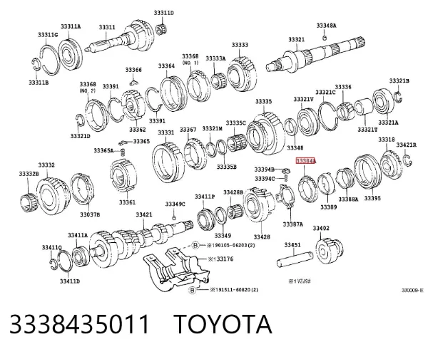 Anillo sincronizador 3338435011 Toyota