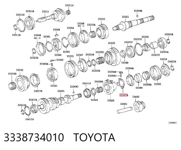 Anillo sincronizador 3338734010 Toyota