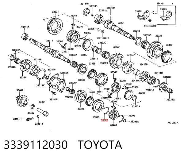 Resorte del anillo sincronizador 3339112030 Toyota