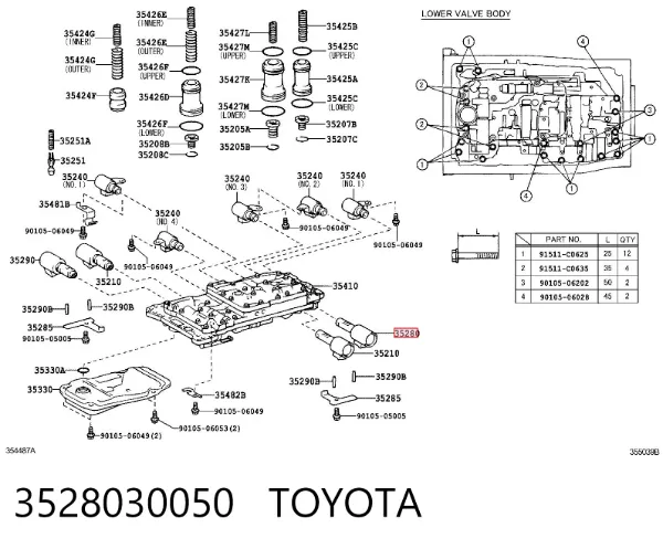 Solenoide de transmisión automática 3528030050 Toyota