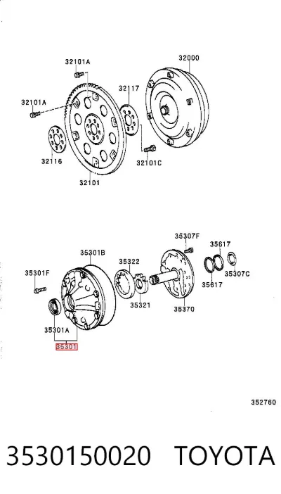 Bomba de aceite de la transmisión automática TOYOTA 3530150020