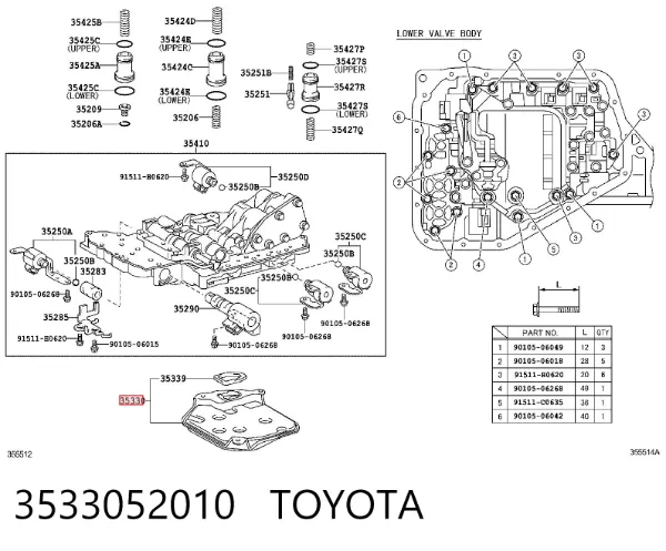 Filtro de transmisión automática 3533052010 Toyota
